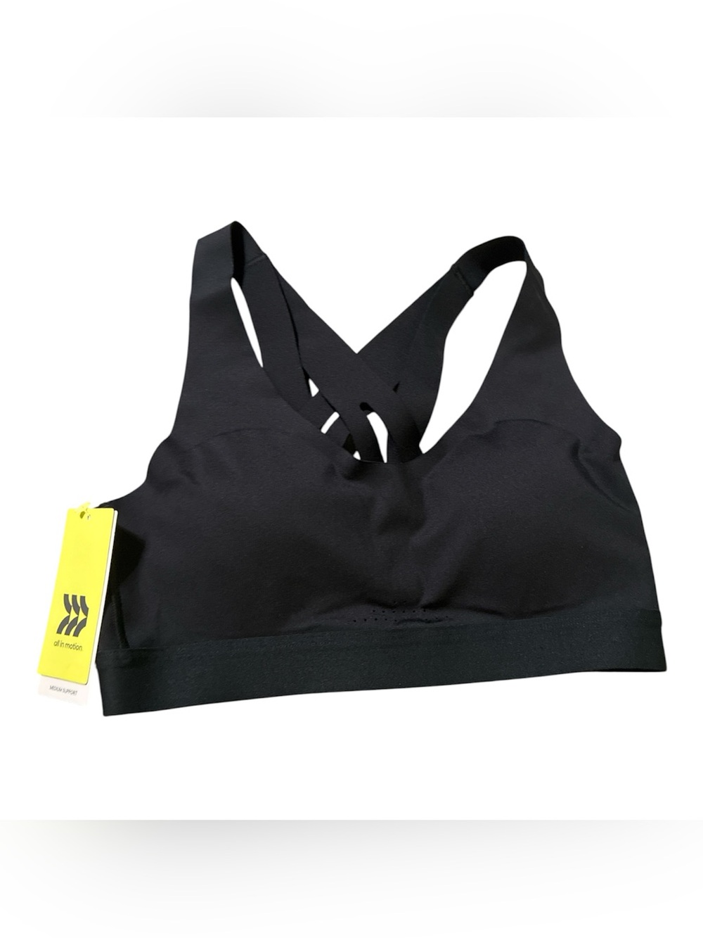all in motion Black Crisscross Strappy Sports Bra